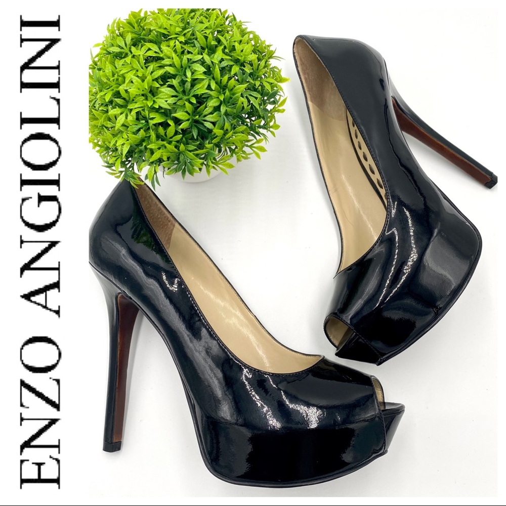 Enzo Angiolini | Peep Toe Patent Leather Pump